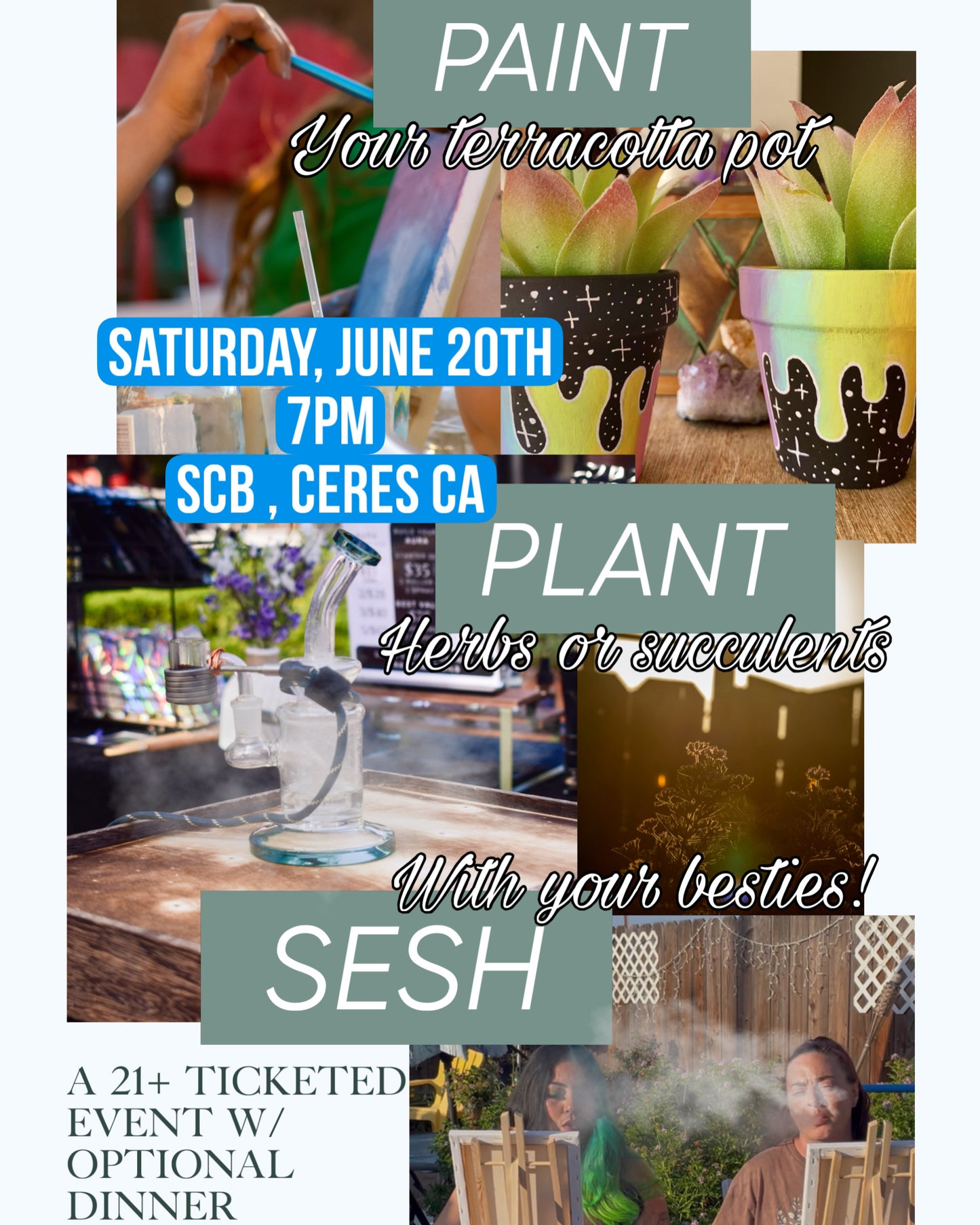 Paint, Plant, Sesh! A Puff n Paint for plant lovers | Saturday June 20th | Digital Ticket