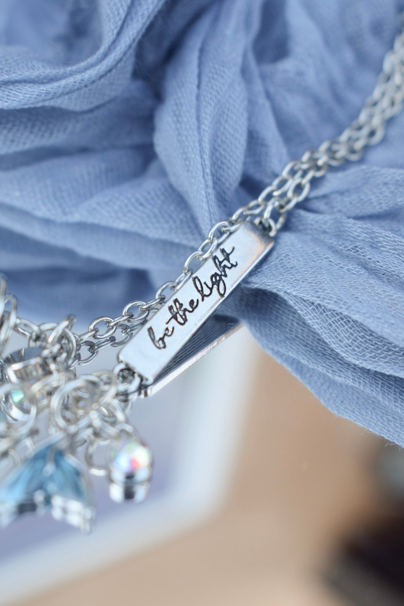 Be The Light Chunky Charmed Necklace On Stainless Steel Chain | Siren's Call Birthday Collection