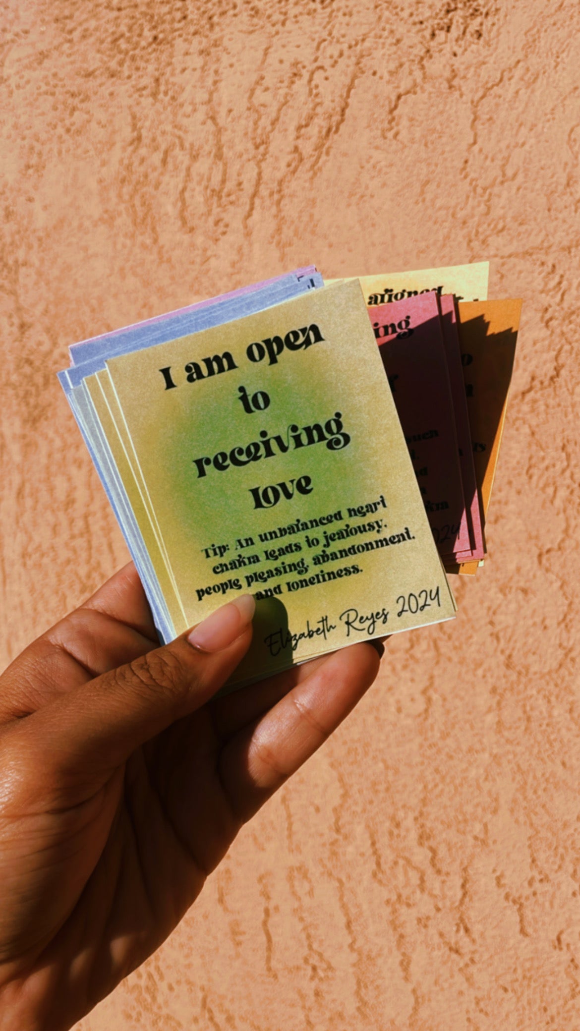 7 Chakras Affirmation Cards - Limited Edition Hand Made Trading And Healing Cards