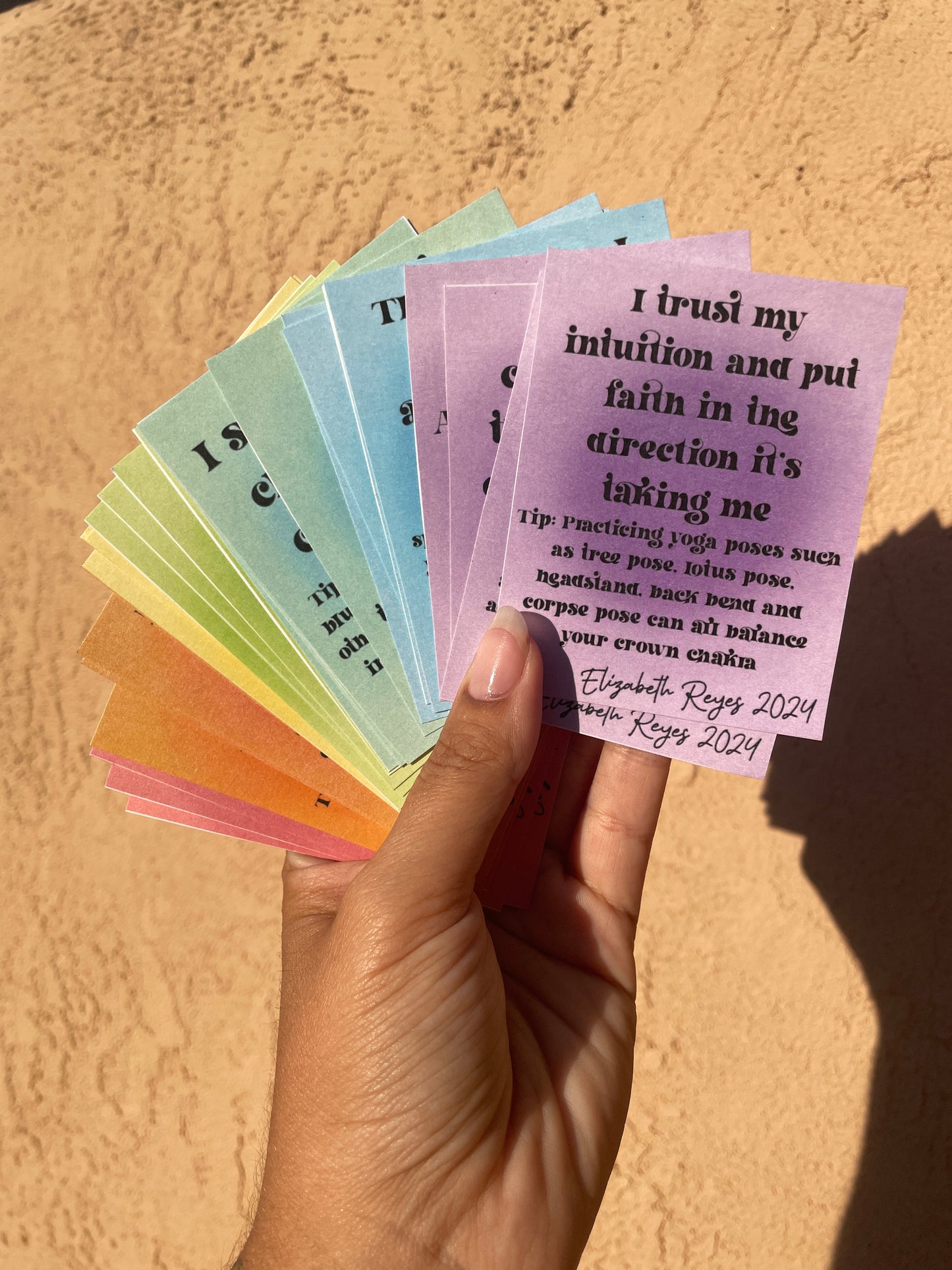 7 Chakras Affirmation Cards - Limited Edition Hand Made Trading And Healing Cards