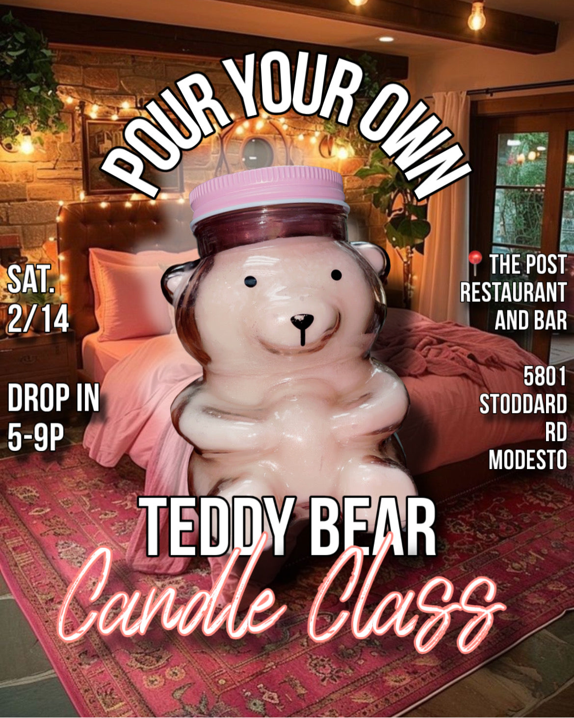 TEDDY BEAR CANDLE CLASS - Pour Your Own ! | Valentines Day | Digital Ticket