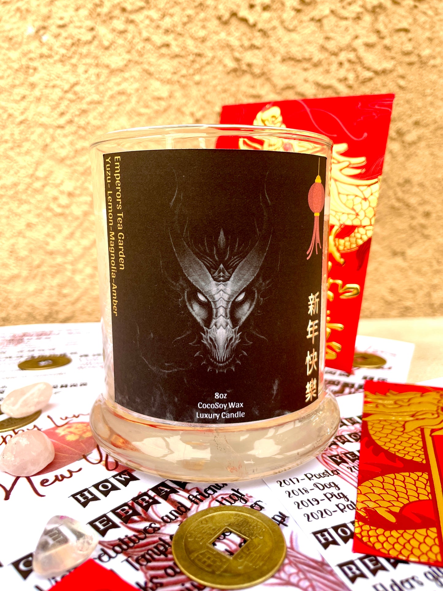 Lunar New Year Scented Candle | Emperors Tea Garden | Lucky New Year 2024 Year Of The Dragon