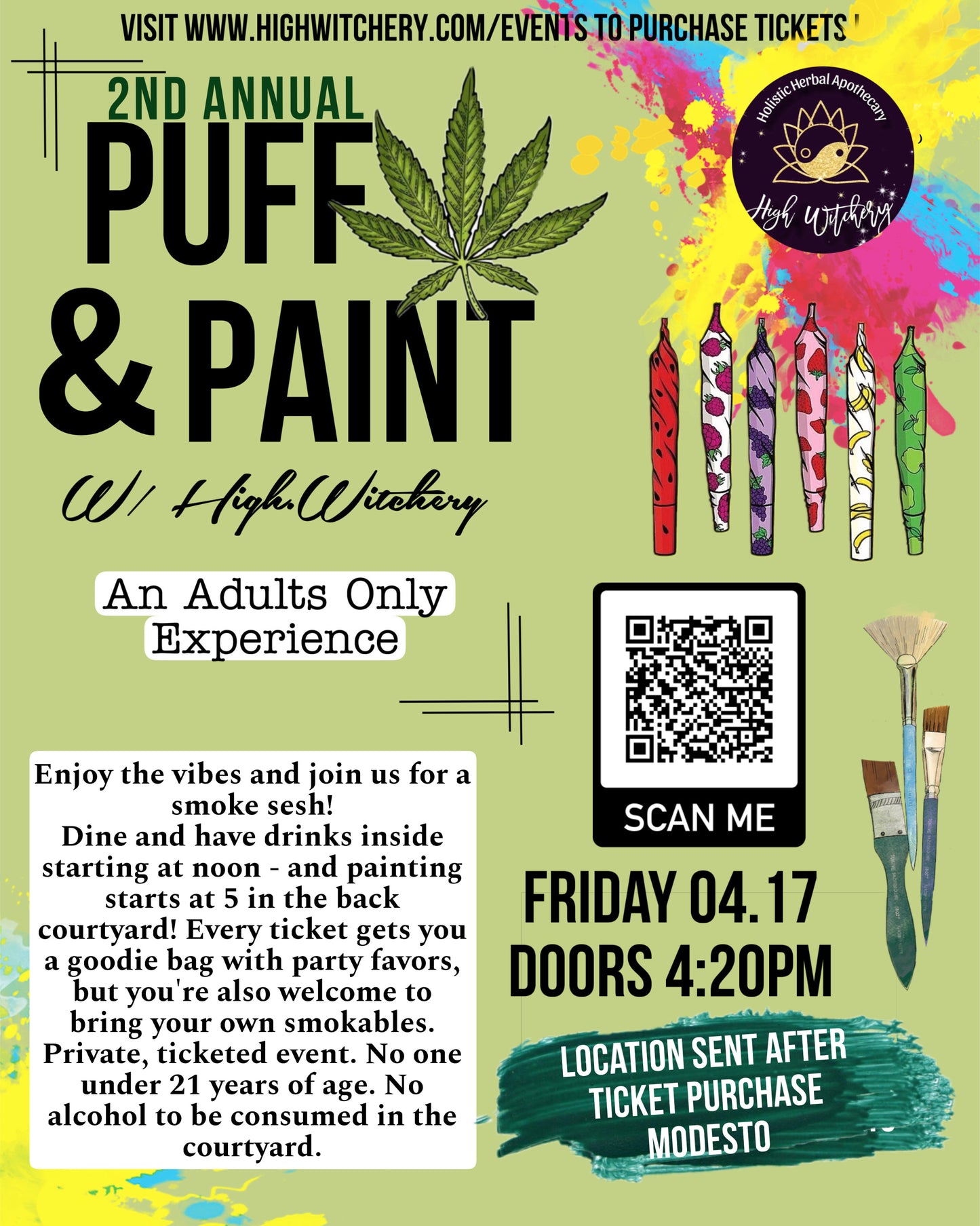 Puff & Paint Adults Only Experience | Digital Ticket | Events