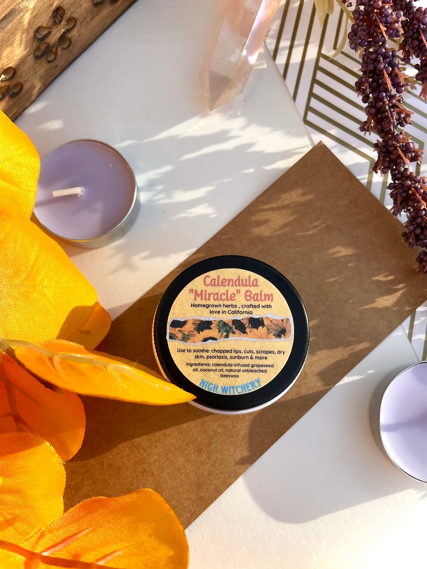 Calendula Miracle Balm - Healing Salve and Antibacterial Skin Protectant & Dry Skin Relief