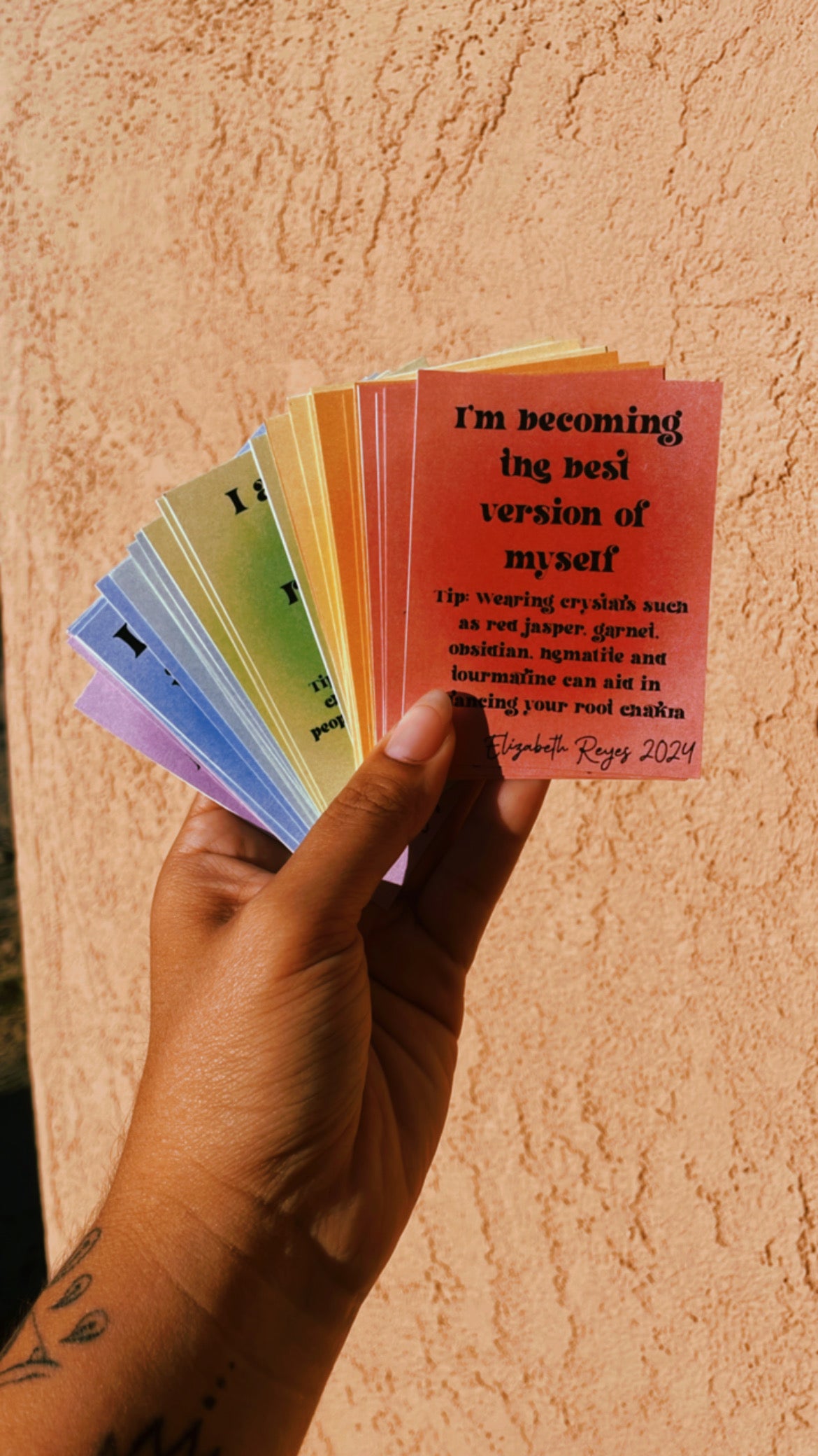 7 Chakras Affirmation Cards - Limited Edition Hand Made Trading And Healing Cards