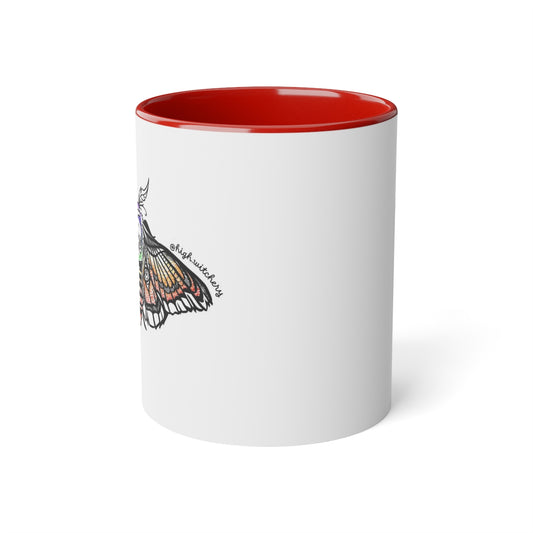 Death Moth White Accent Mug, 11oz